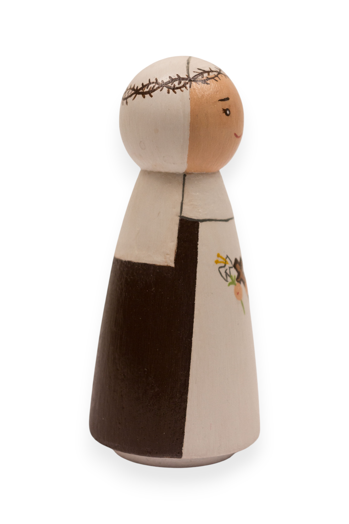 Wooden Peg Doll | St. Catherine of Siena (Right)