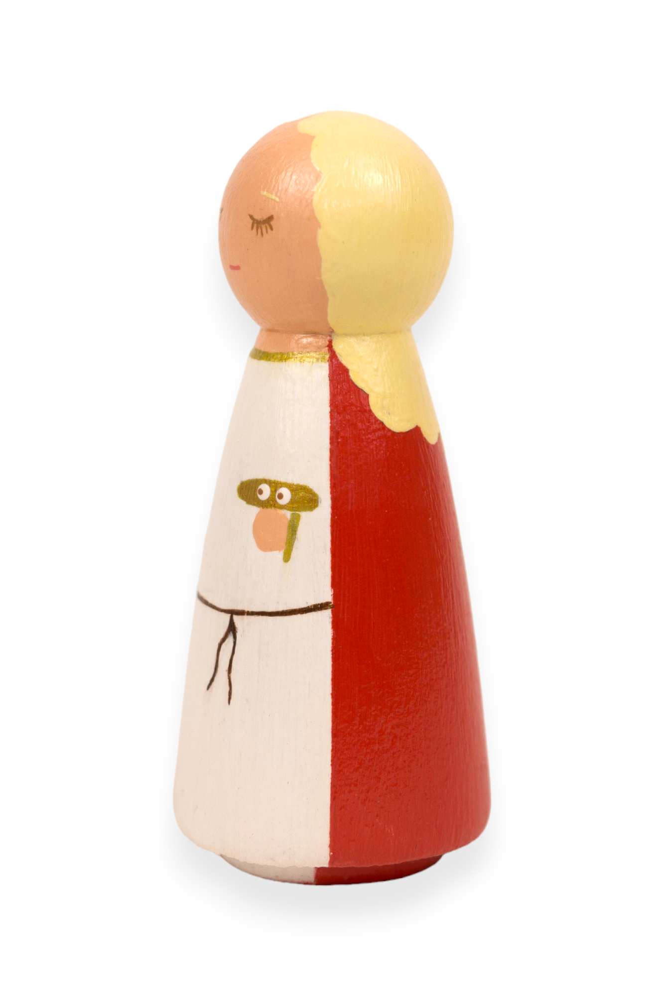 Wooden Peg Doll | St. Lucy (Left)