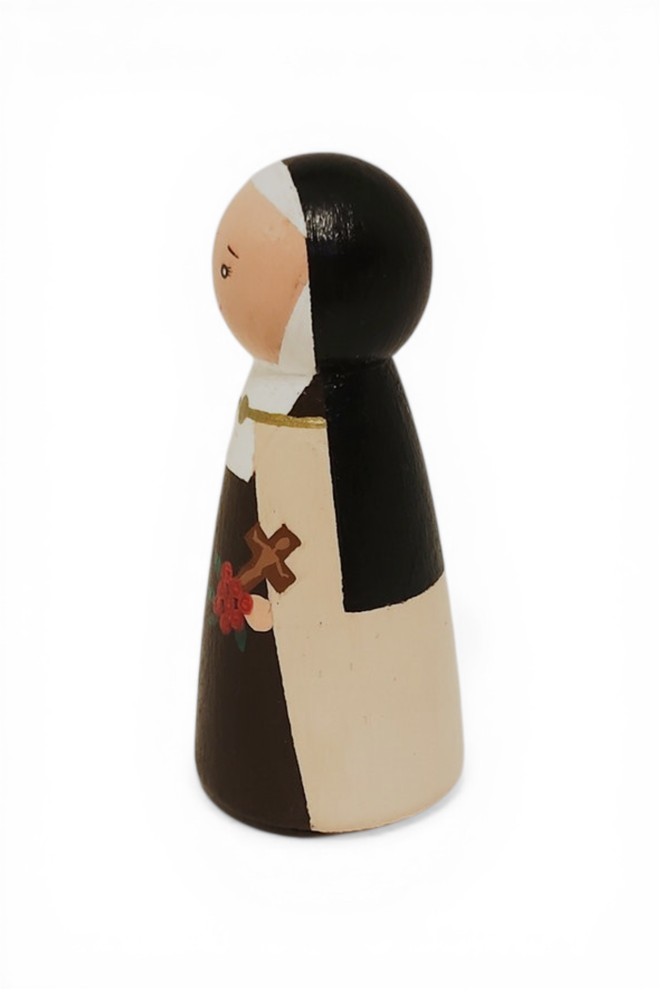 Wooden Peg Doll | St. Thérèse of Lisieux (Left)