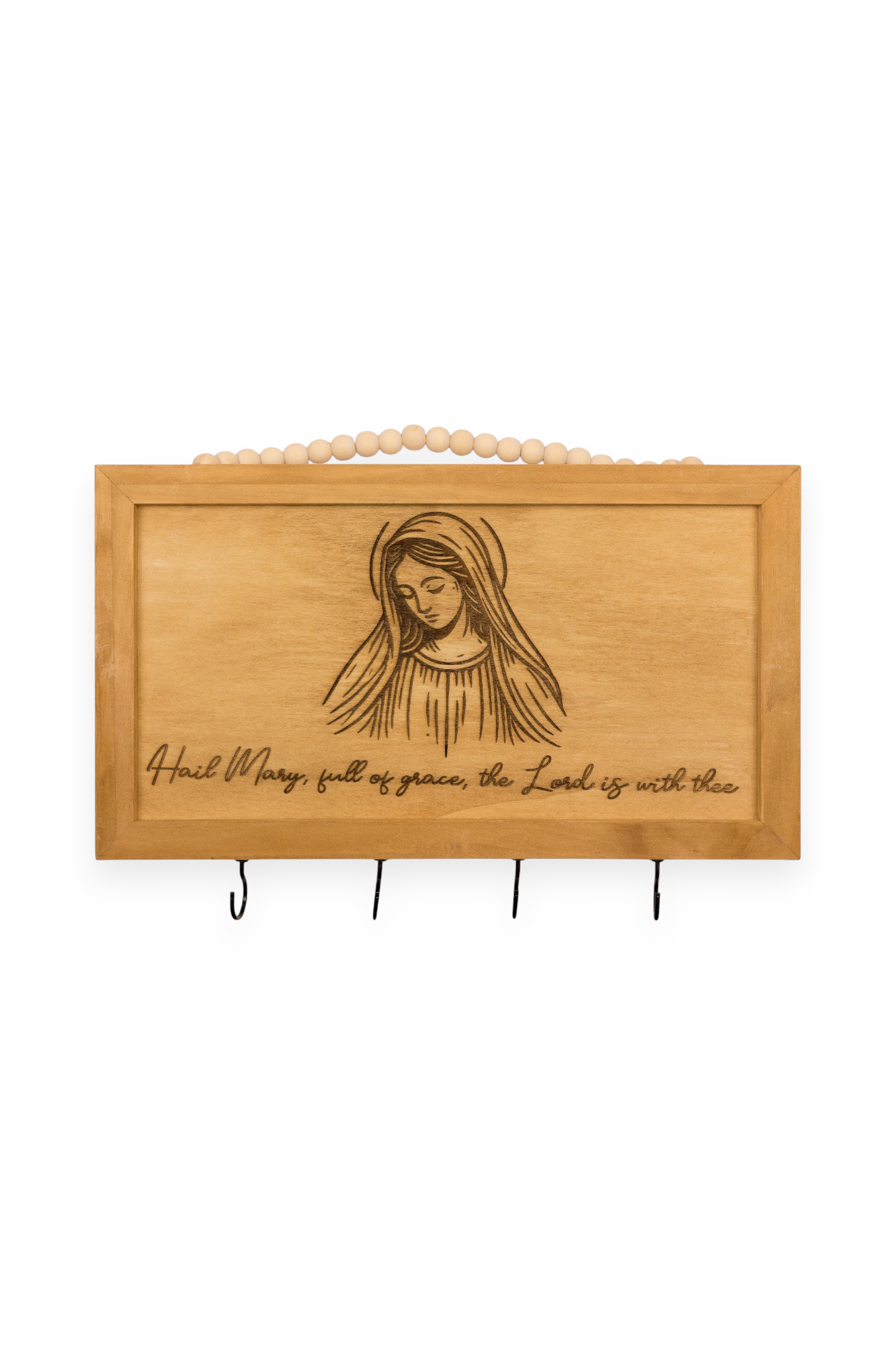 Engraved Rosary Hanger | Hail Mary