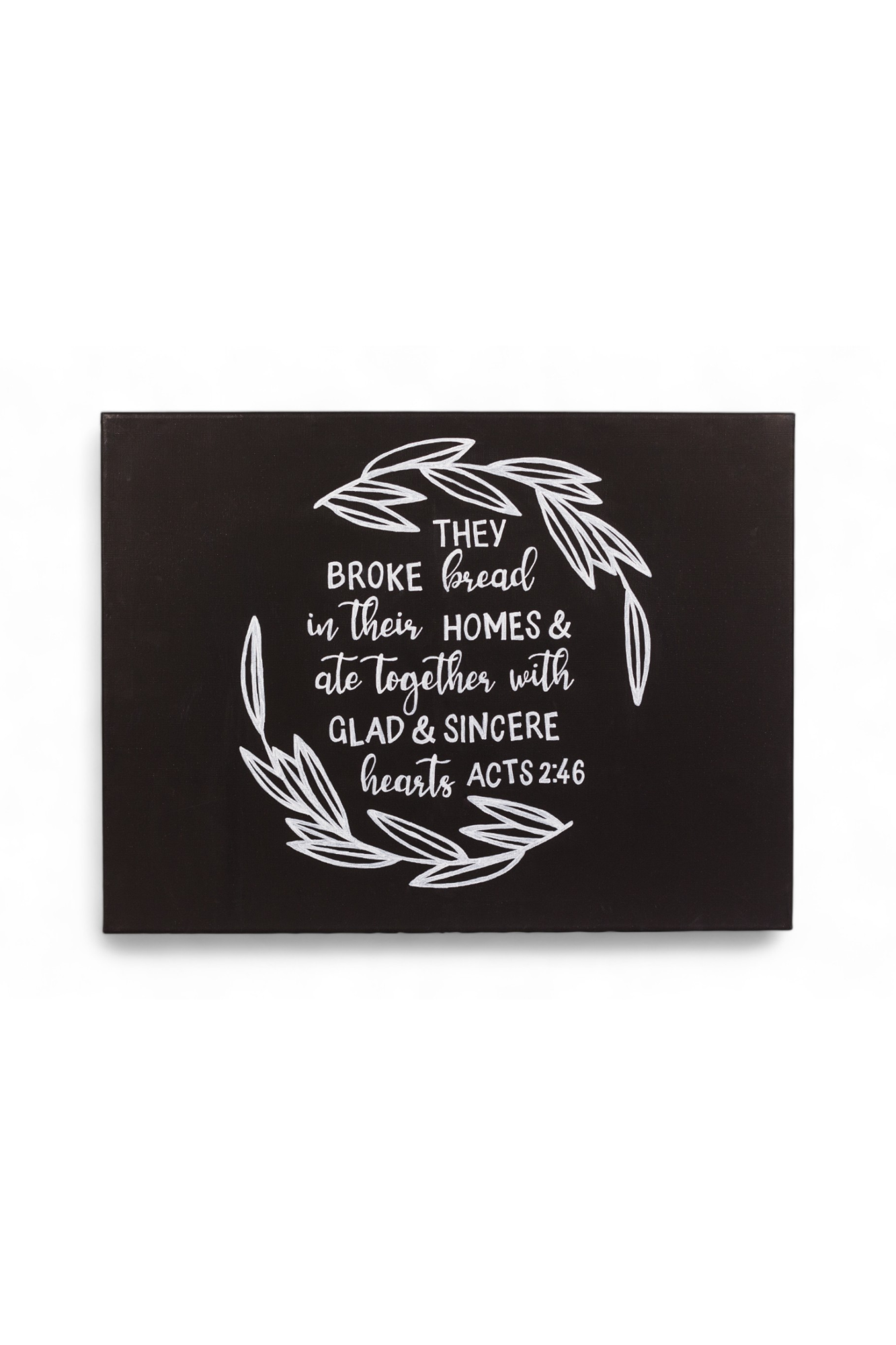 Hand Painted Canvas | Acts 2:46 Canvas