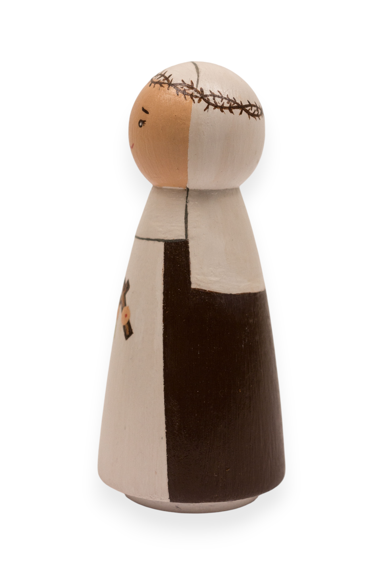 Wooden Peg Doll | St. Catherine of Siena (Left)
