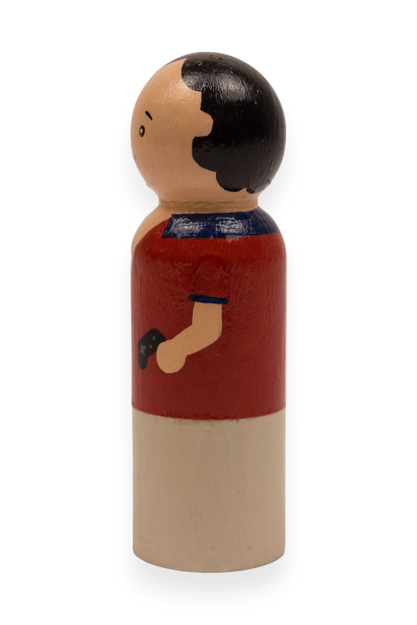 Wooden Peg Doll | St. Carlo Acutis (Left)