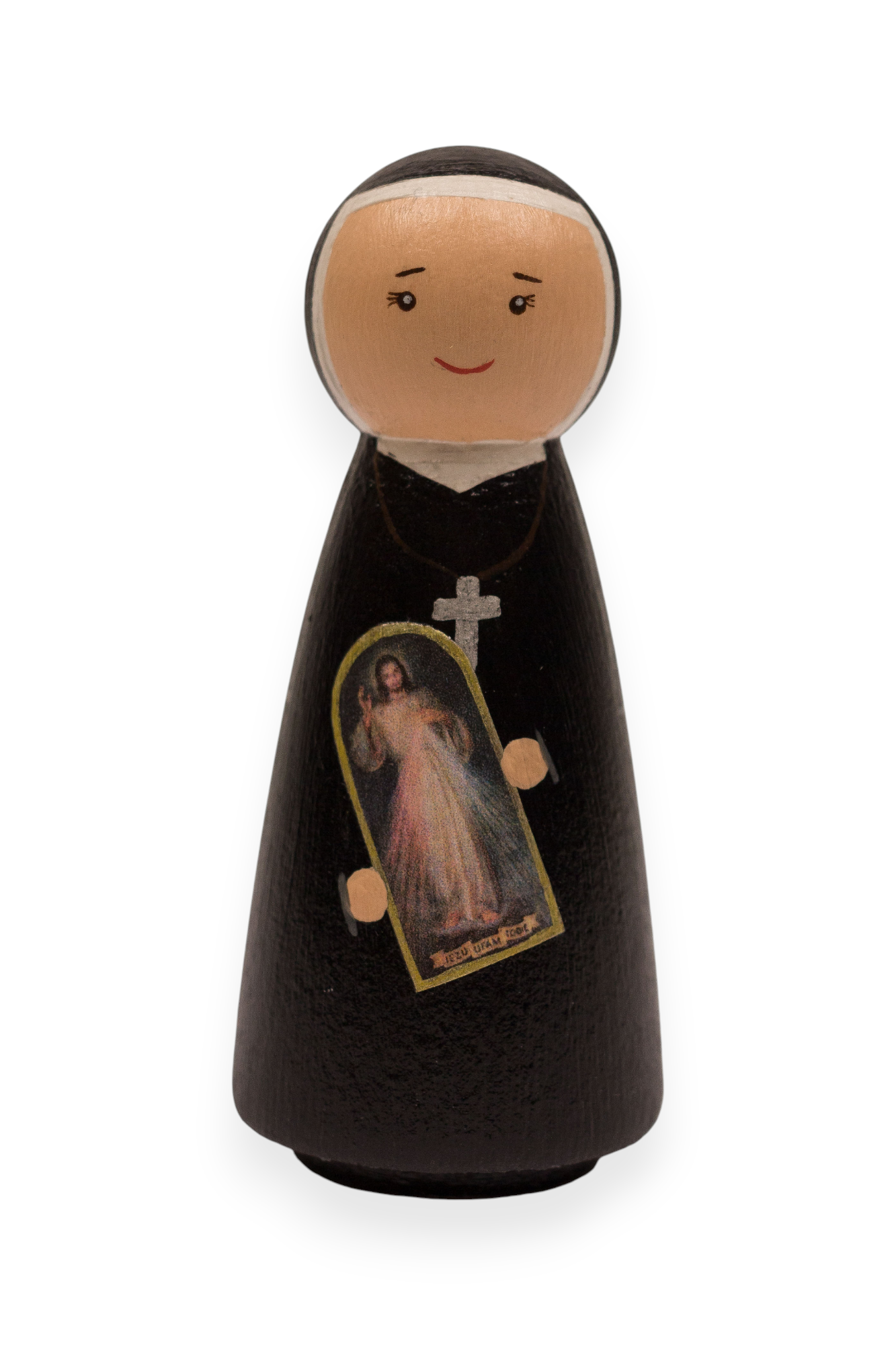 Wooden Peg Doll | St. Faustina