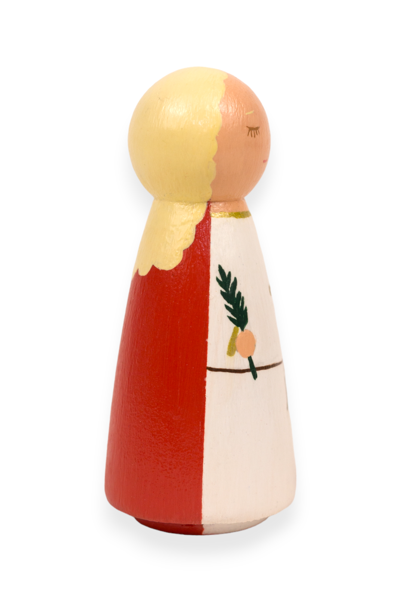 Wooden Peg Doll | St. Lucy (Right)