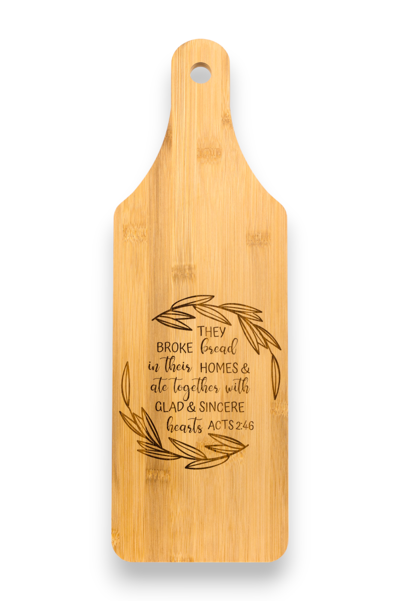 Engraved Serving Paddle | Acts  2:46