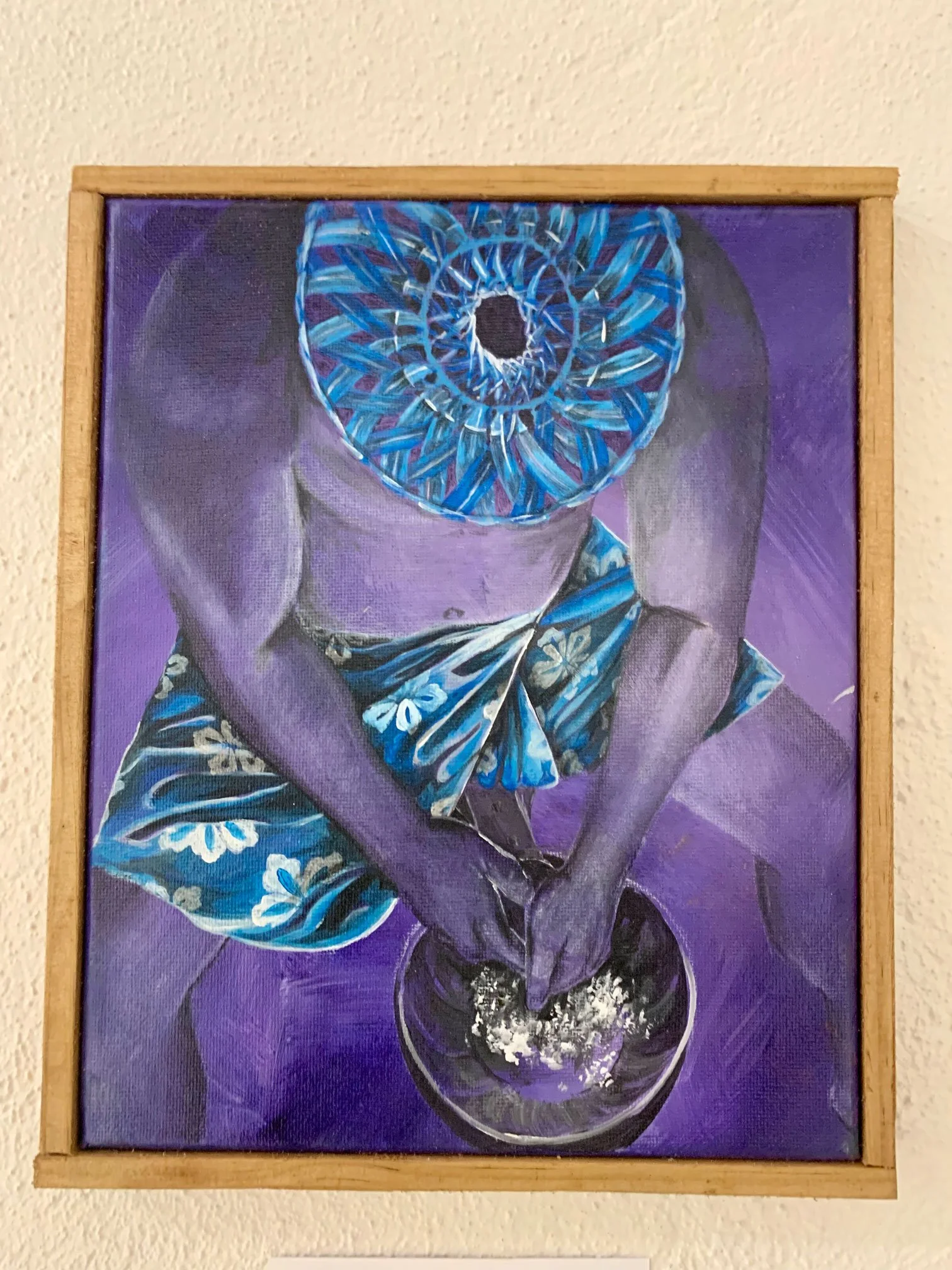 Blue Pare (hat) – print on paper, A3, $50 NZD plus postage & handling