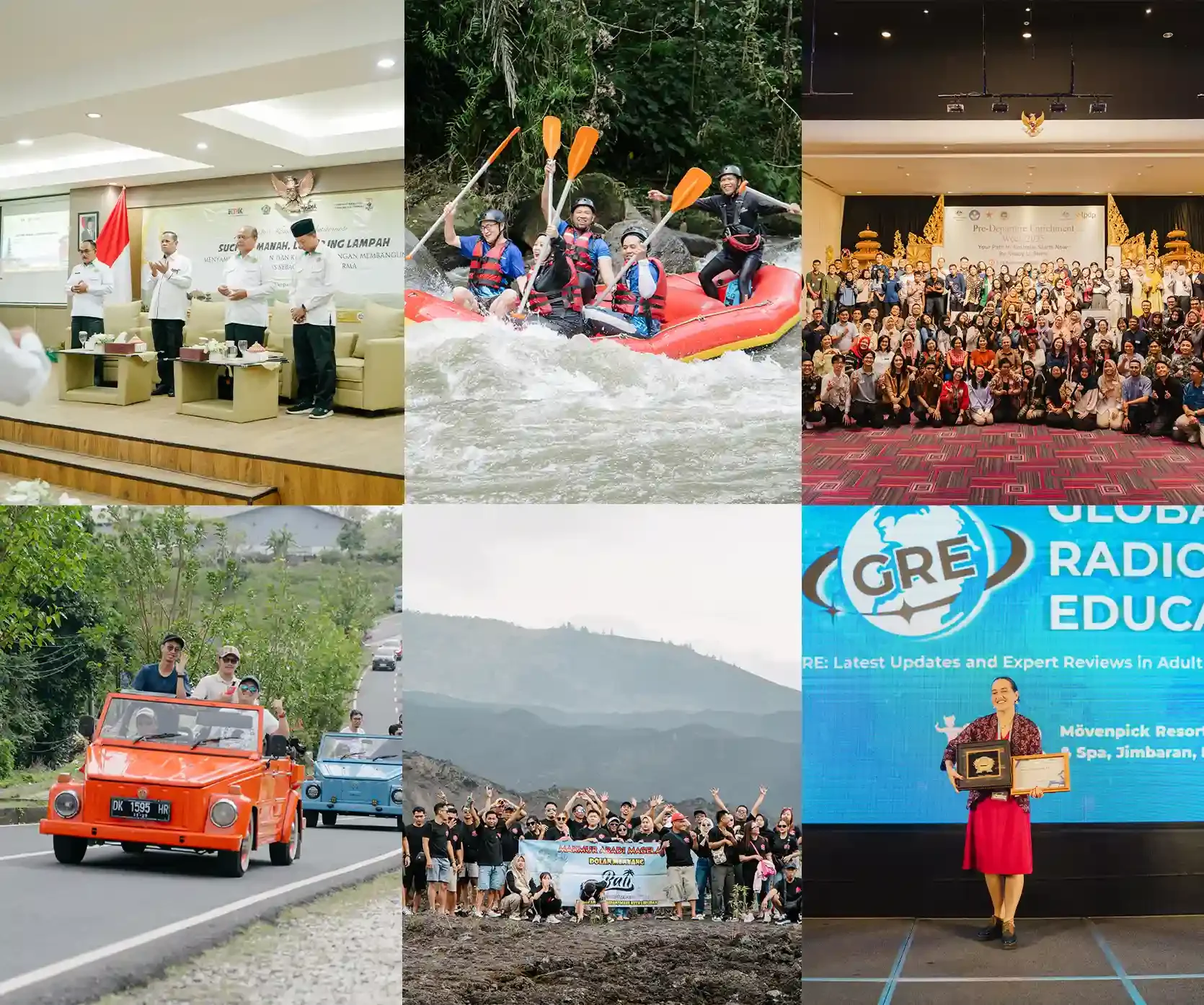 Kolase corporate photography di Bali menampilkan aktivitas tim, dokumentasi kantor, Gathering dan kebutuhan branding perusahaan.