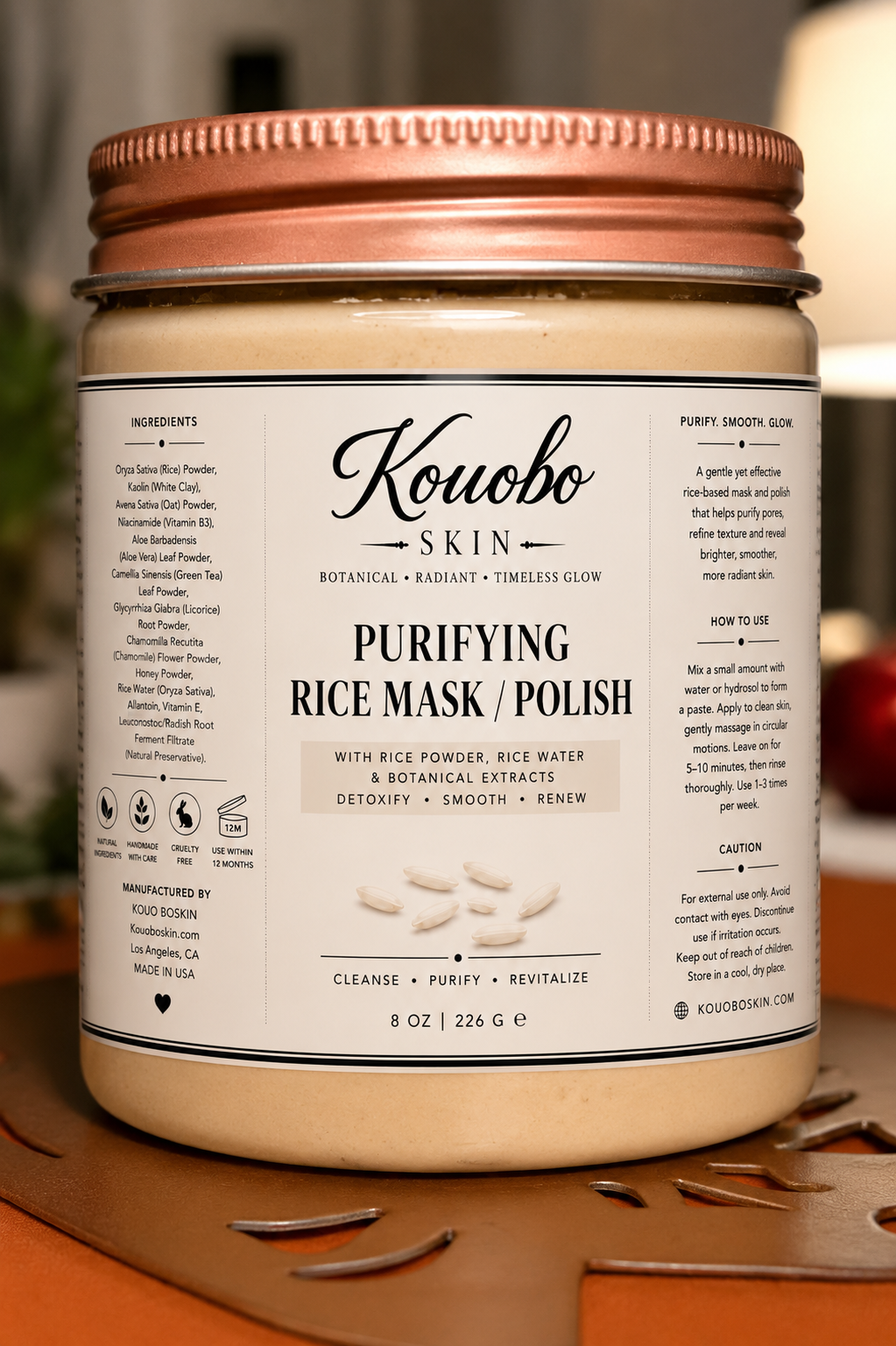 Botanical renewal rice mask