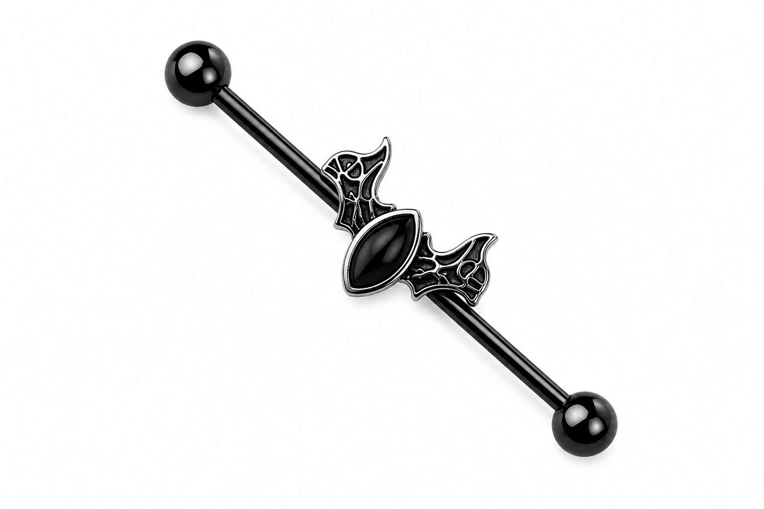 Gothic Bat Industrial Barbell
