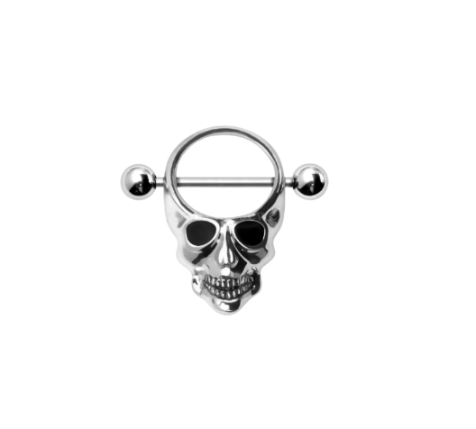 Black Eye Skull Nipple Ring  Pair/Set of 2