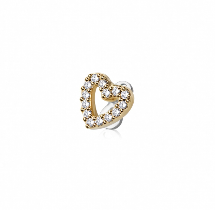 Dazzling Heart-Shaped Zirconia Dermal