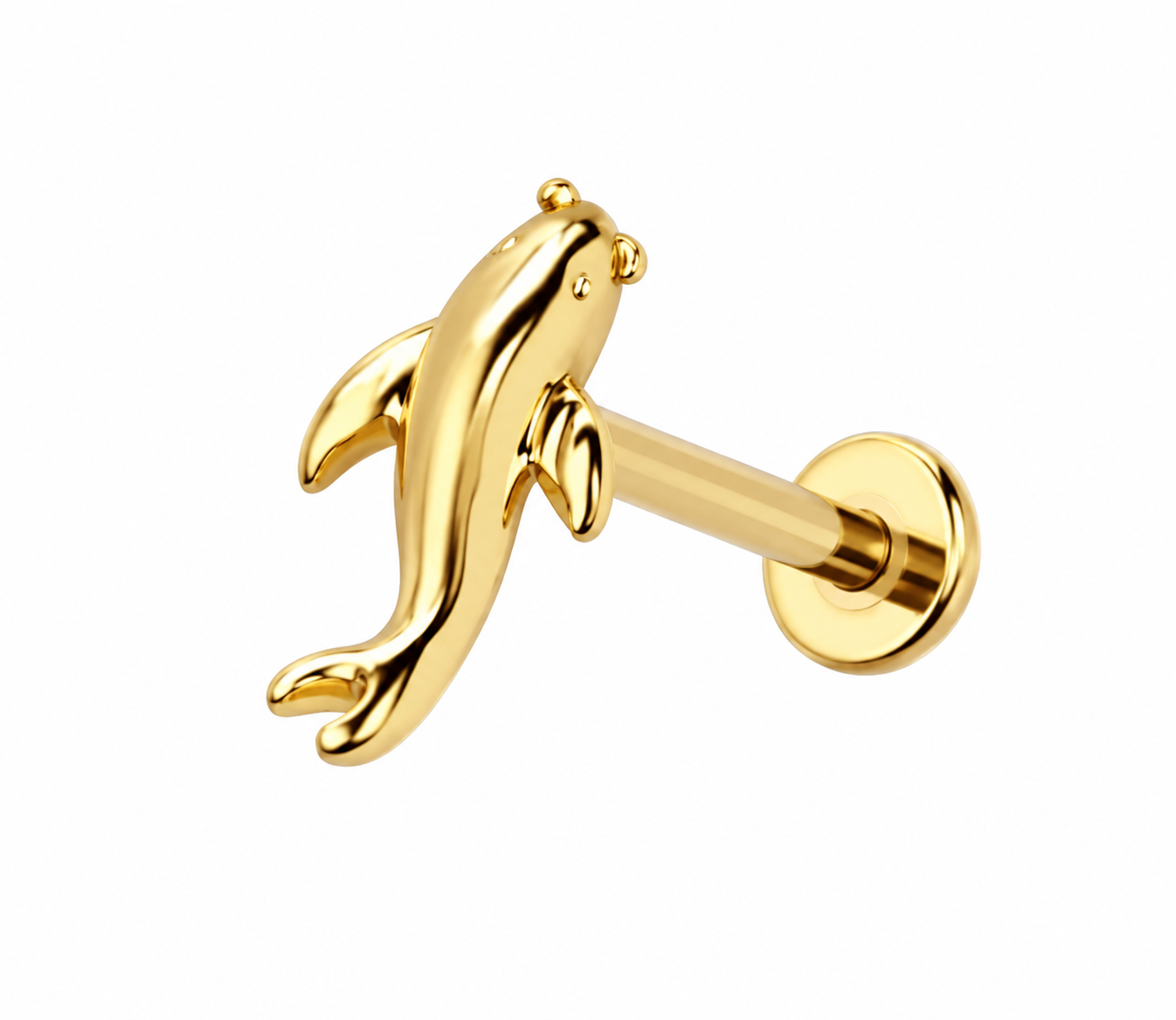 Koi Fish Threadless Push Pin Labret 18G + Free Taper