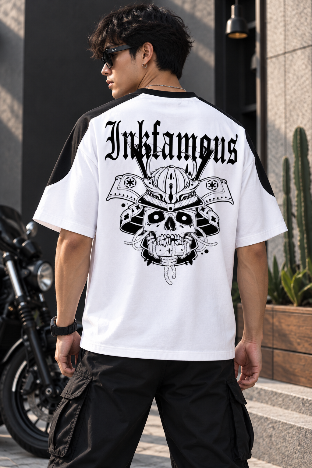 Inkfamous Skull Warrior White T-Shirt
