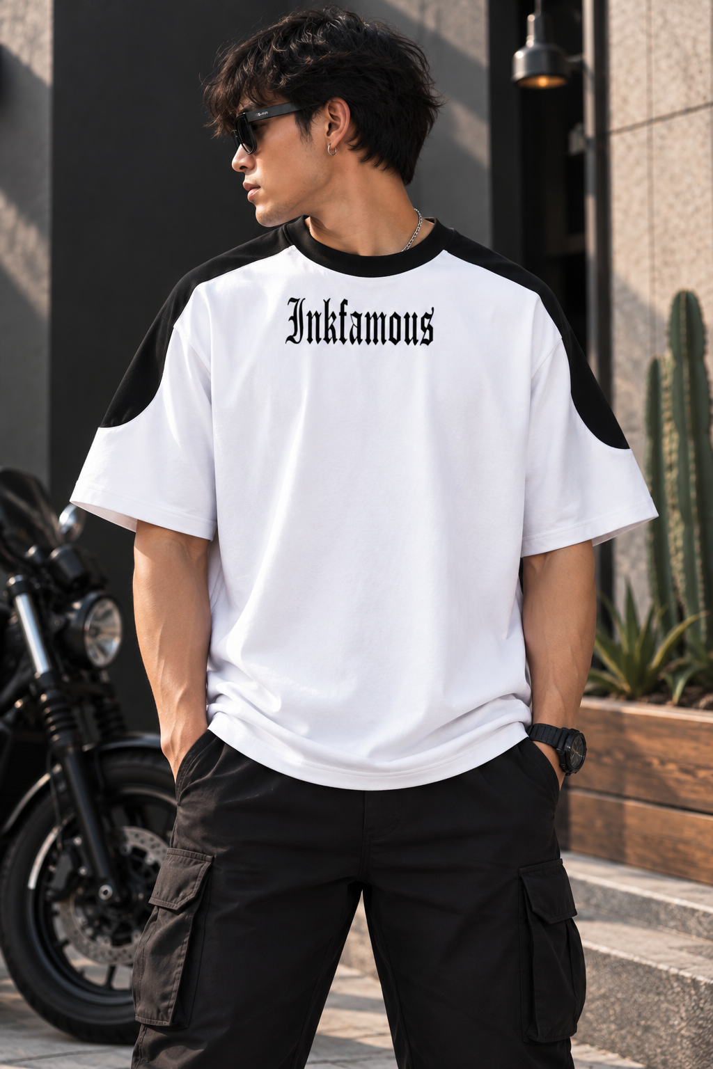 Inkfamous Skull Warrior White T-Shirt front.png