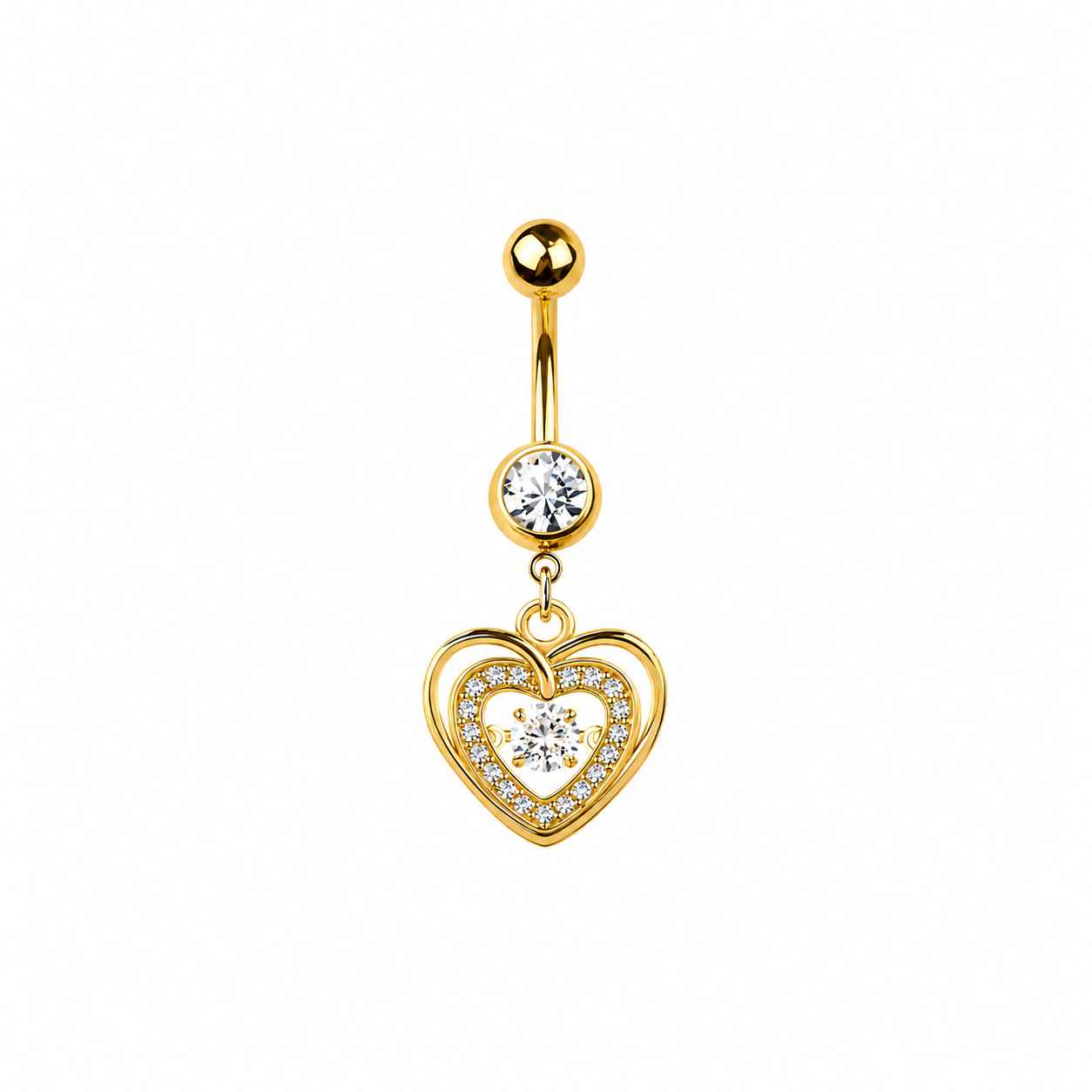 Heart of Gold Belly Ring