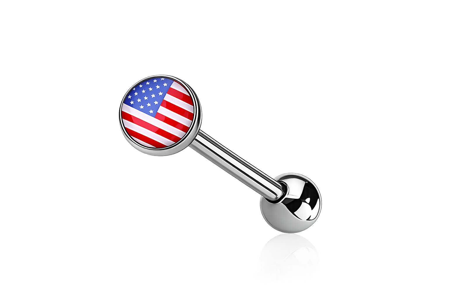 Patriotic Stainless Steel Tongue Ring