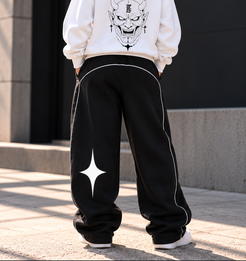 Inkfamous Star Barrel Leg Sweatpants full back.png