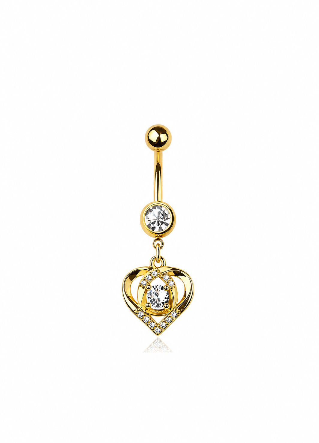 Radiant Gold Heart Belly Button Ring