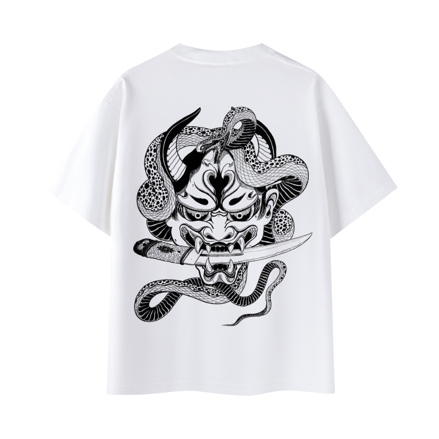 Inkfamous Trad Logo UniMask Snake White T