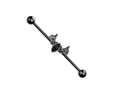 Gothic Bat Industrial Barbell