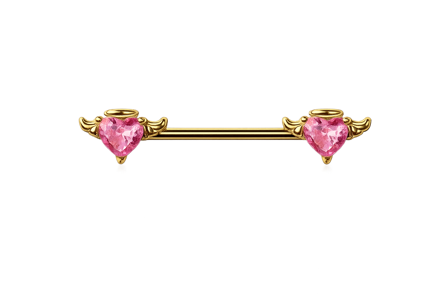 Angel Heart Winged Nipple Barbell Pair/set of 2
