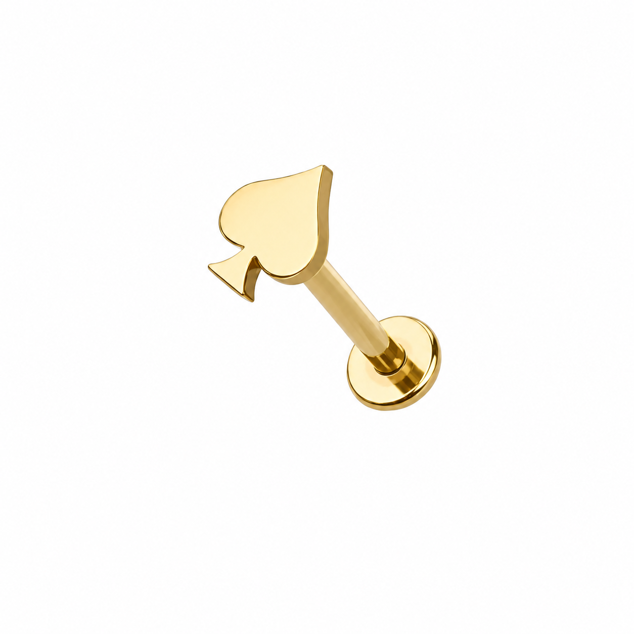 Titanium Spade Internal Threaded 16g Flat Back Labret/Monroe/Cartilages