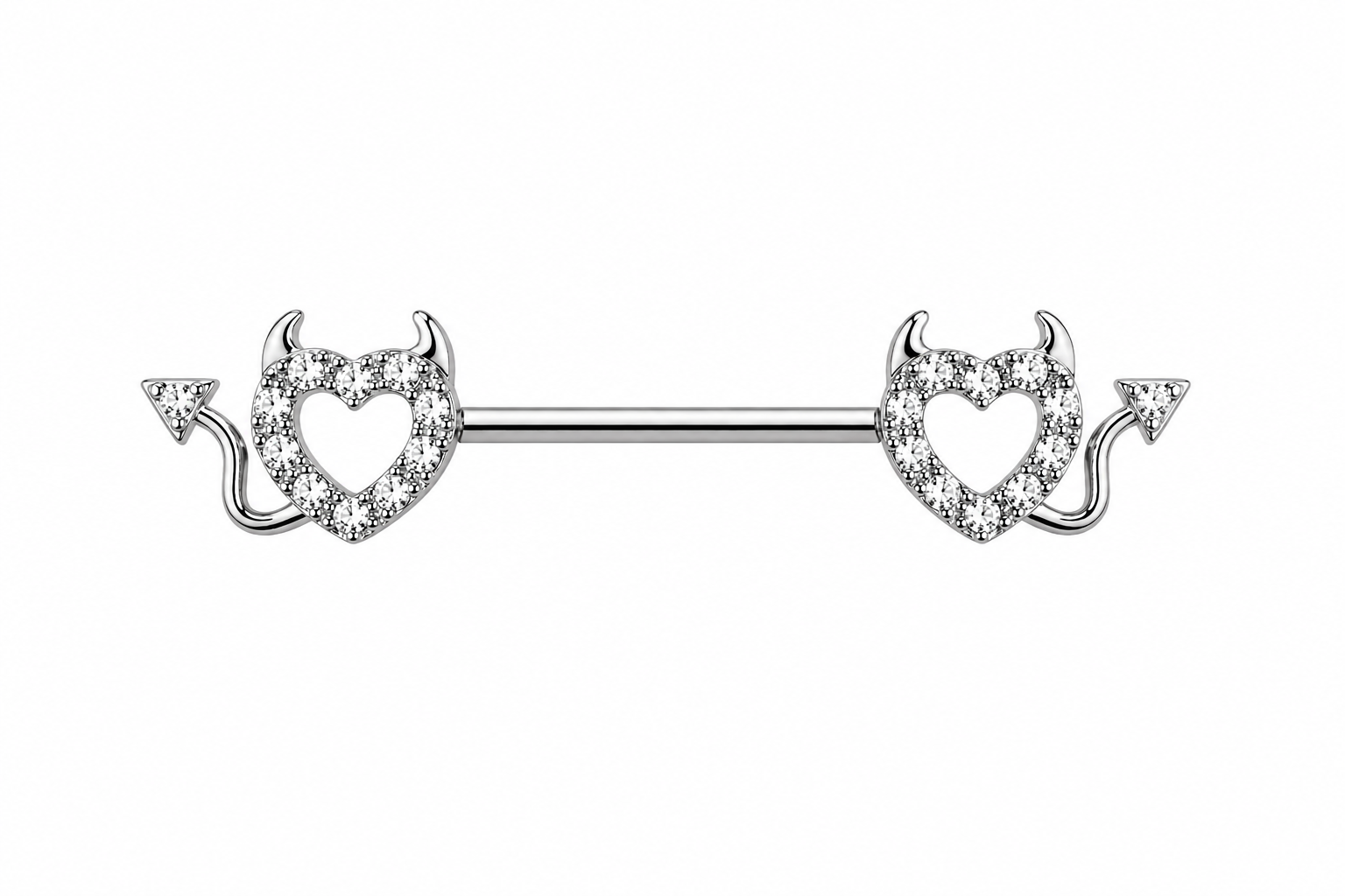 Devil Heart Nipple Barbell Pair/Set of 2