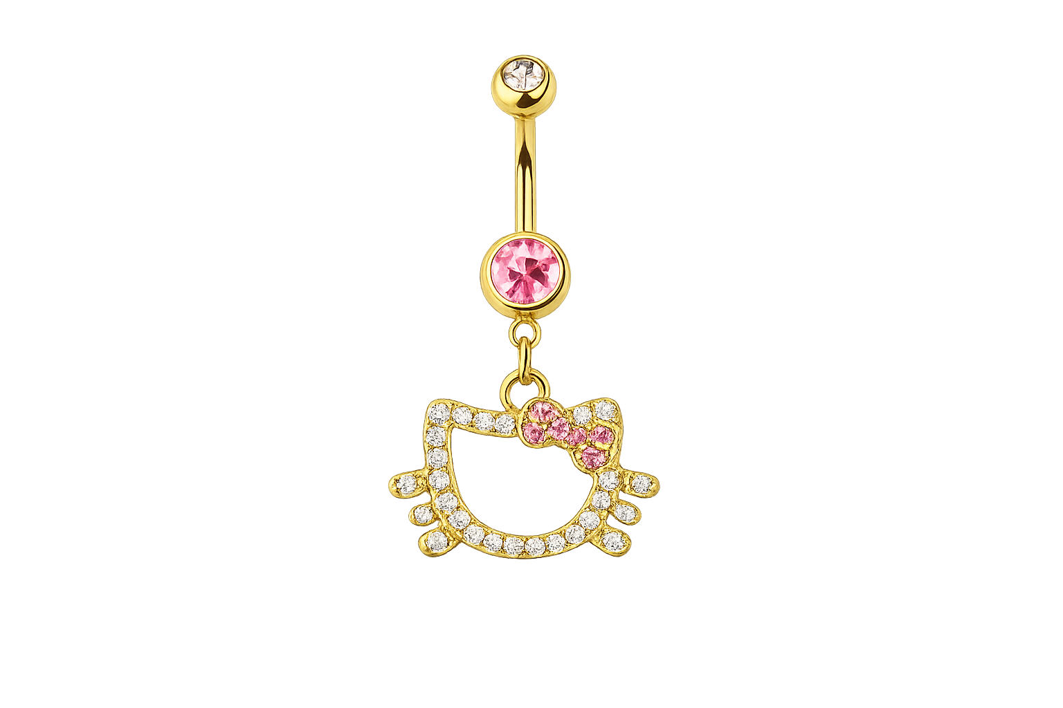 Cat Dangle Belly Button Ring