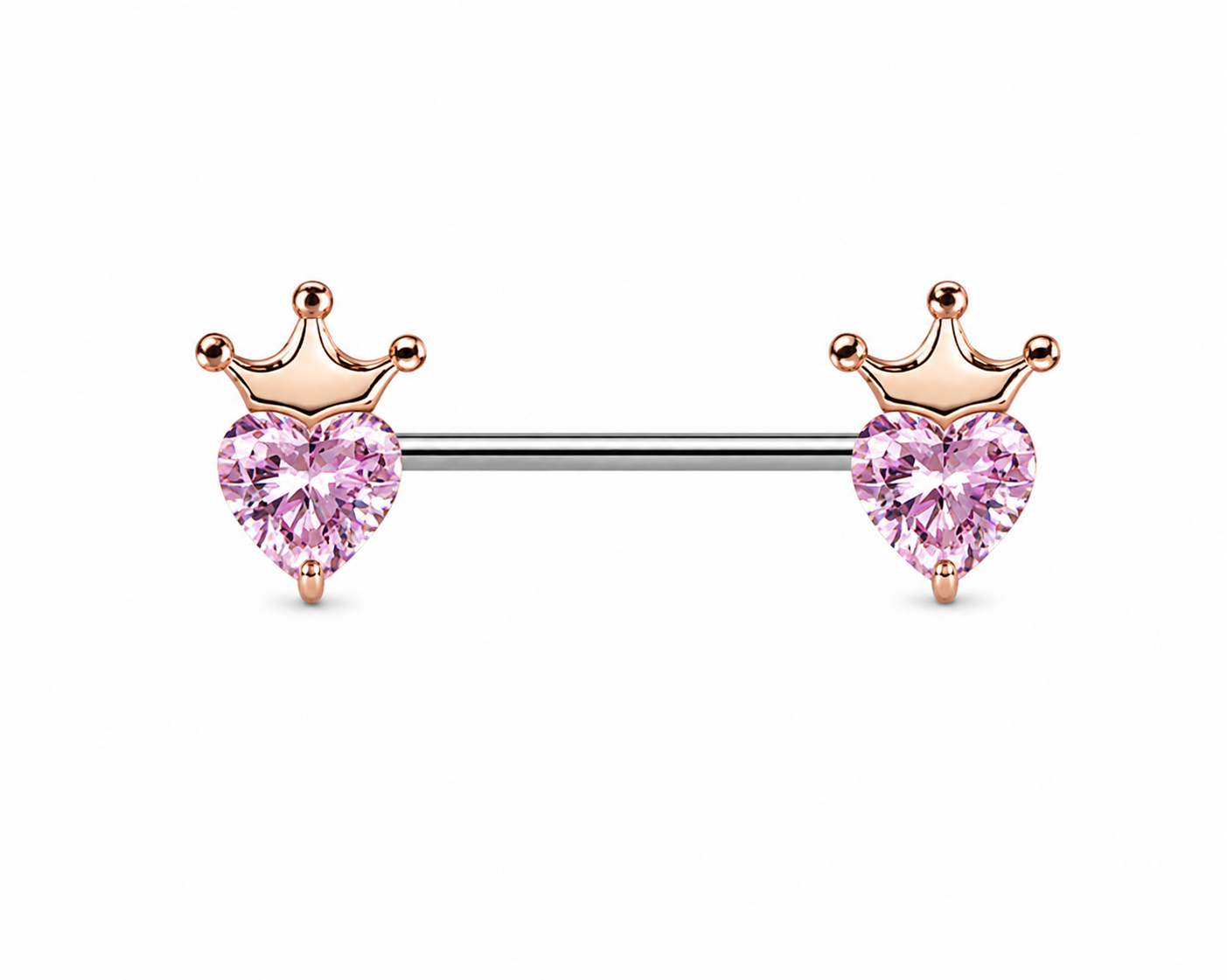 Heart Crown Nipple Barbell Pair/set of 2