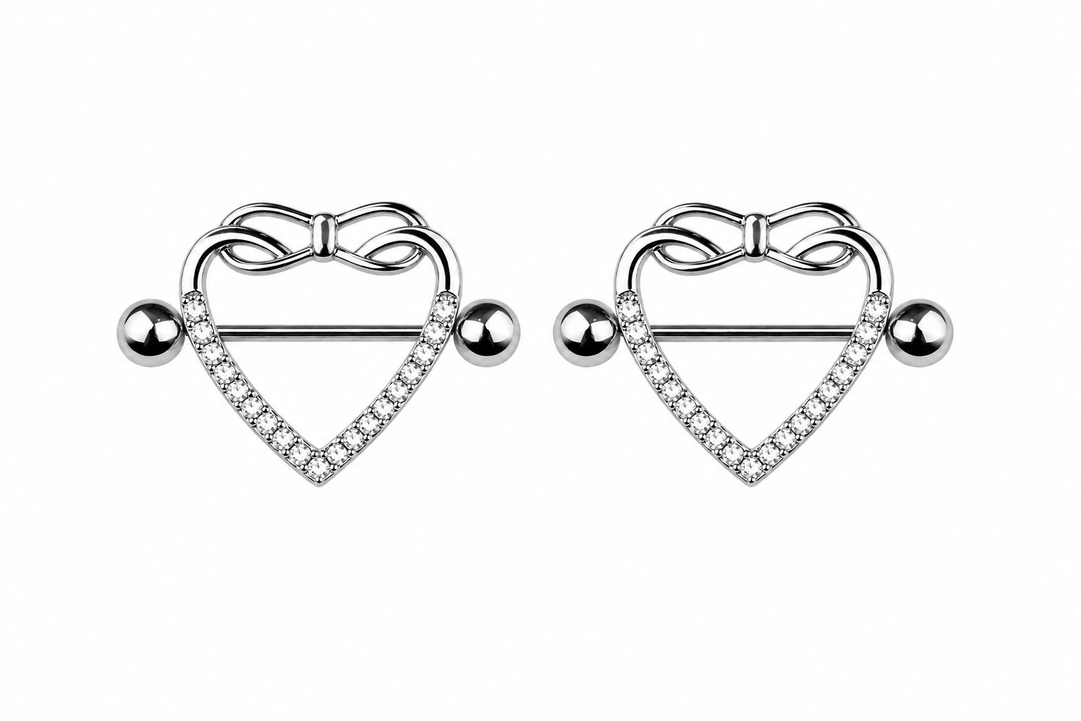 Heart Sparkle Nipple Rings