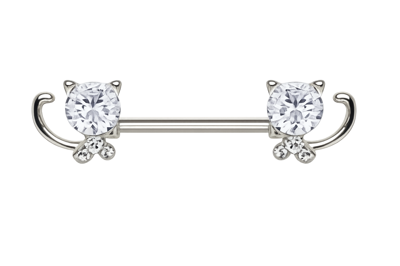 Dazzling Cat Nipple Ring Pair/Set of 2