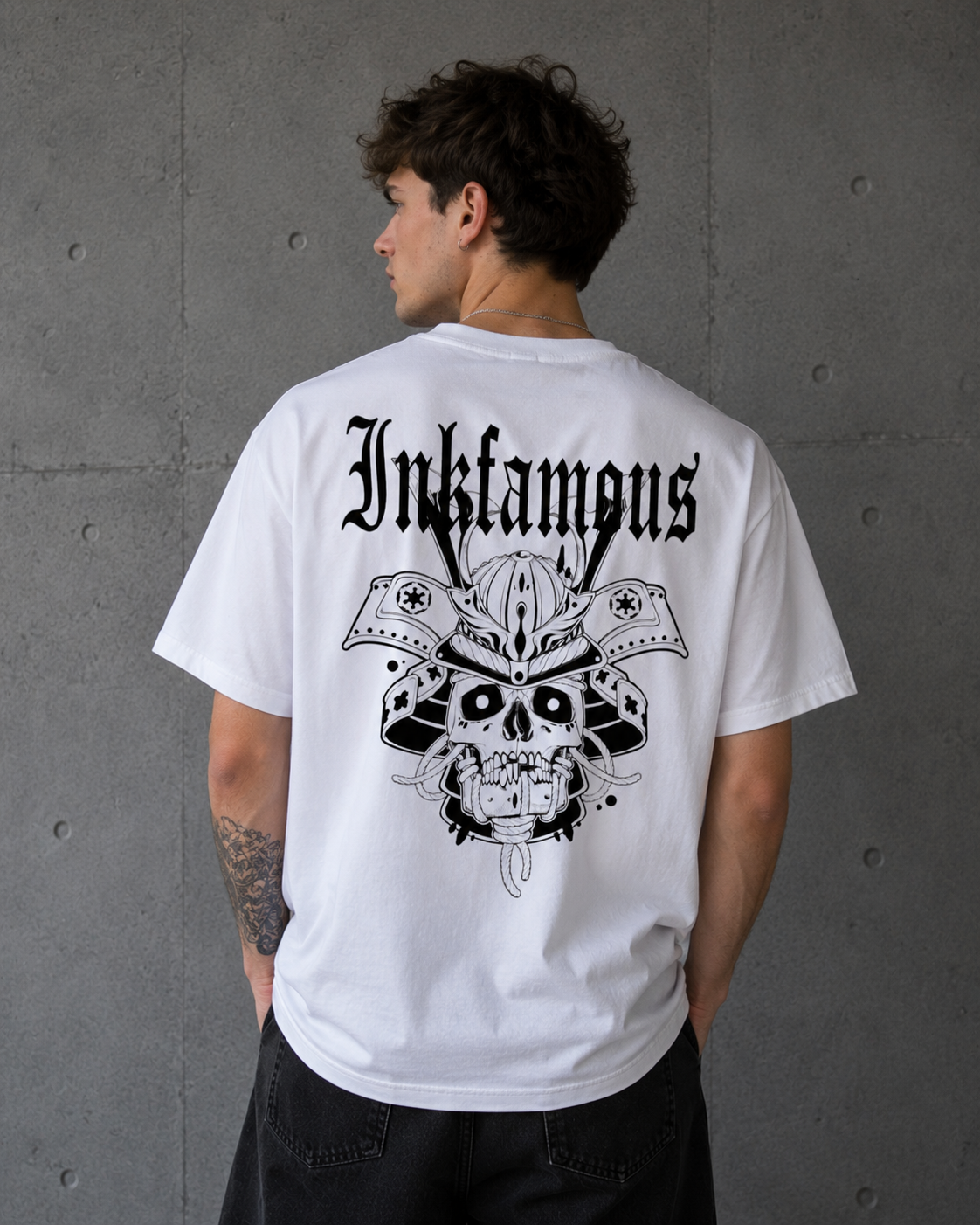 Inkfamous Trad Logo Warrior White T