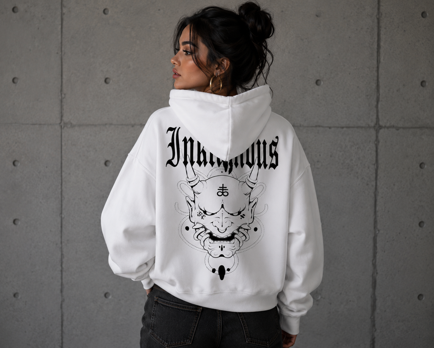 Inkfamous logo UniMask Hoodie
