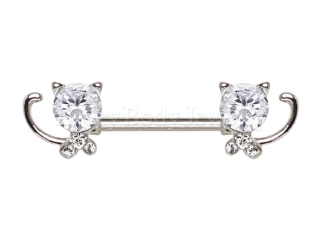 316L Stainless Steel Jeweled Kitty Cat Nipple Bar.png