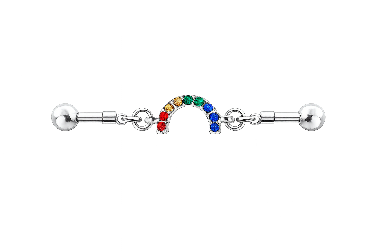 Rainbow Gem Industrial Barbell