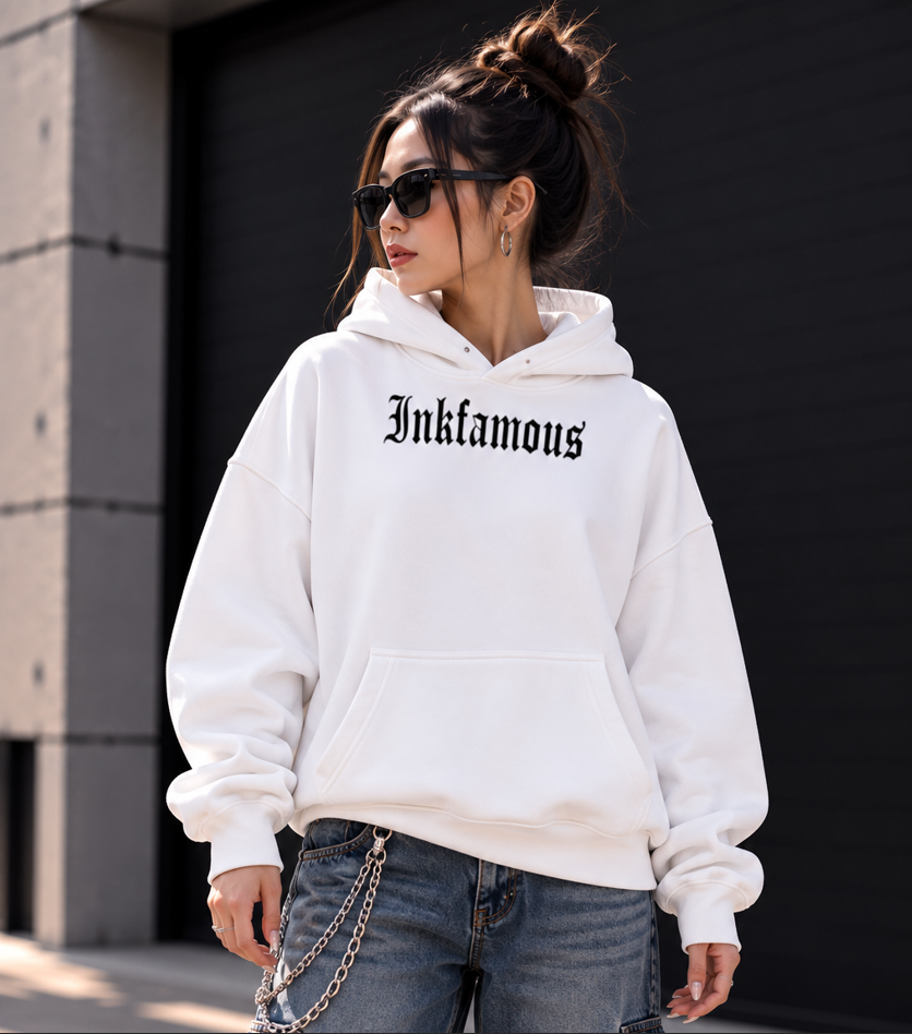Inkfamous logo UniMask Hoodie front.png