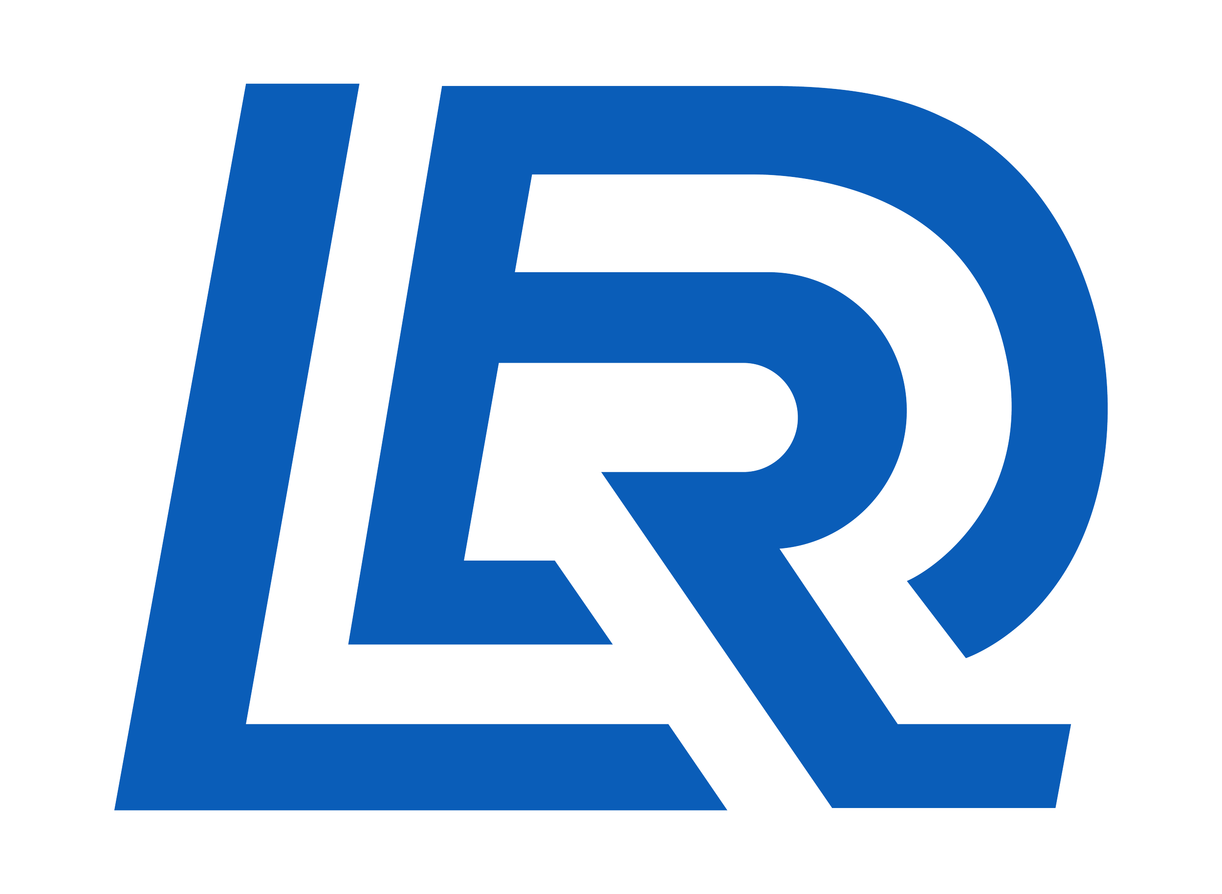 A stylized logo consisting of a blue letter 'L' and a letter 'R' combined with a partial circle, forming a modern graphic design.