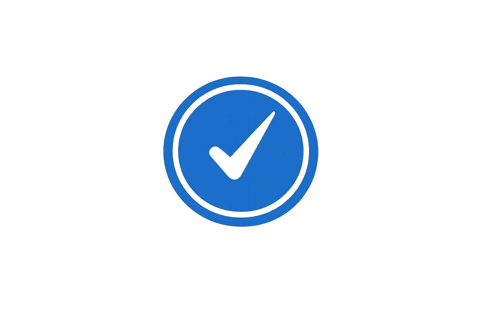 Blue checkmark inside a blue circle, indicating approval or success.