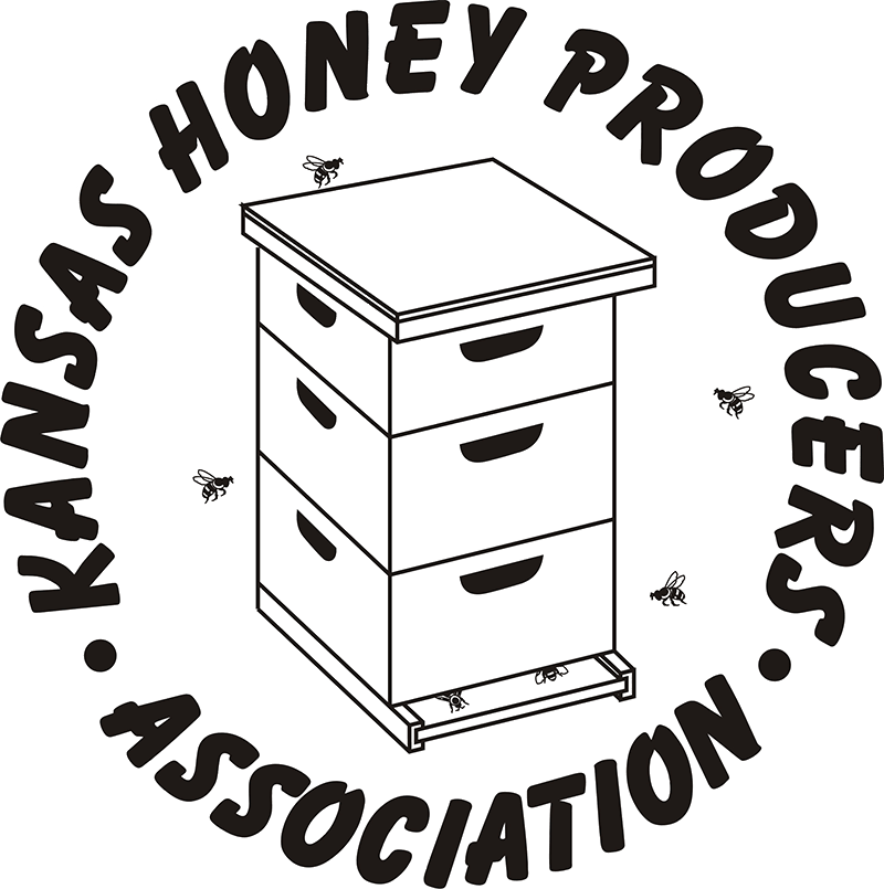 Logo featuring a beehive with bees and the text "Kansas Honey Producers Association" wrapped around it.