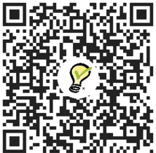QR code with a lightbulb icon in the center