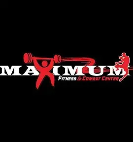 Logo of Max Muscle Fitness & Client Center featuring a red barbell with weights and a person lifting, with the text 'Max Muscle Fitness & Client Center' in white and red.