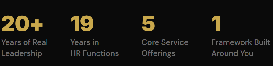 20+ years of real leadership, 5 core service offerings, and 1 framework built to support clients with various struggles.