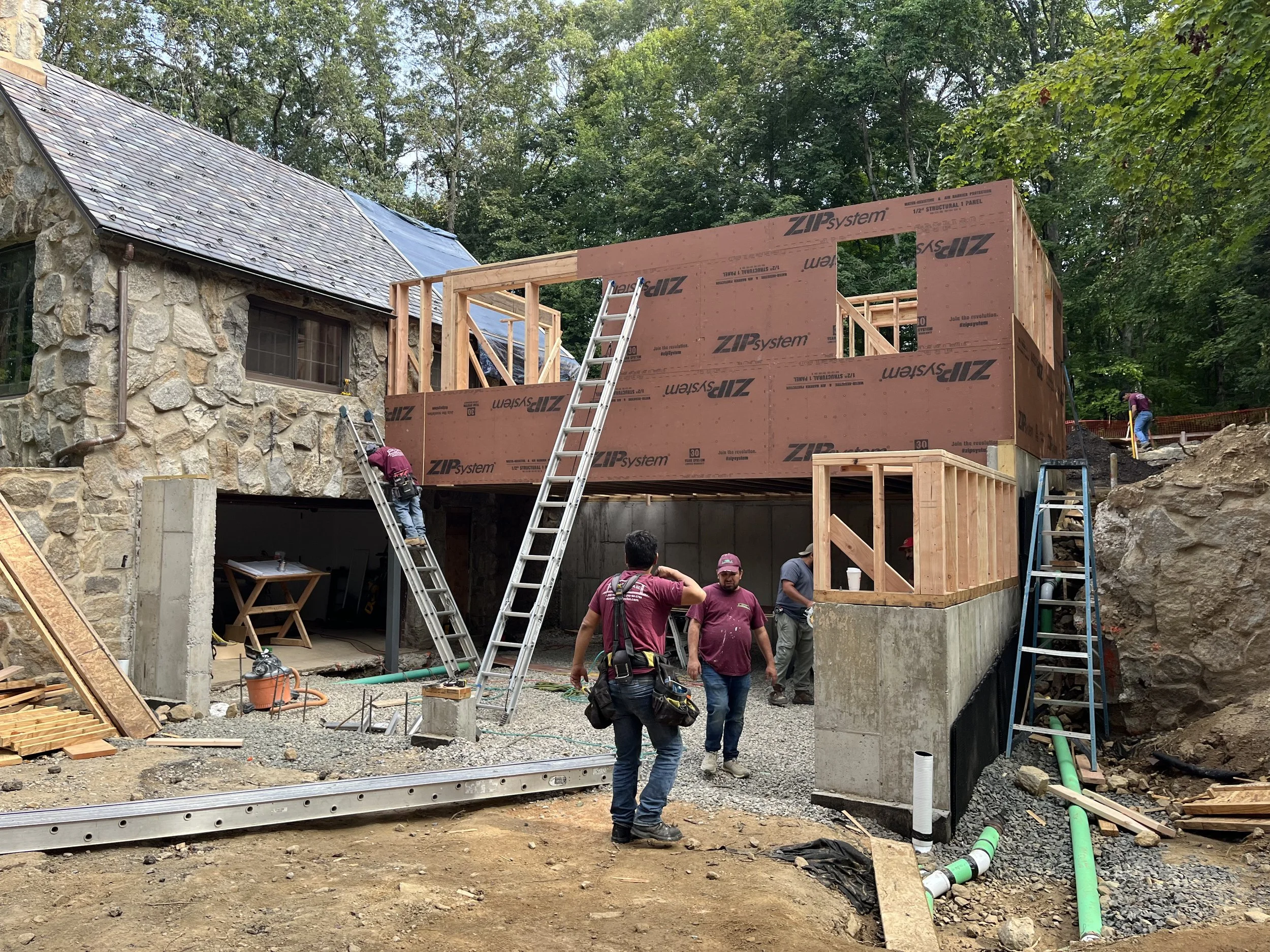 Addition exterior wall framing
