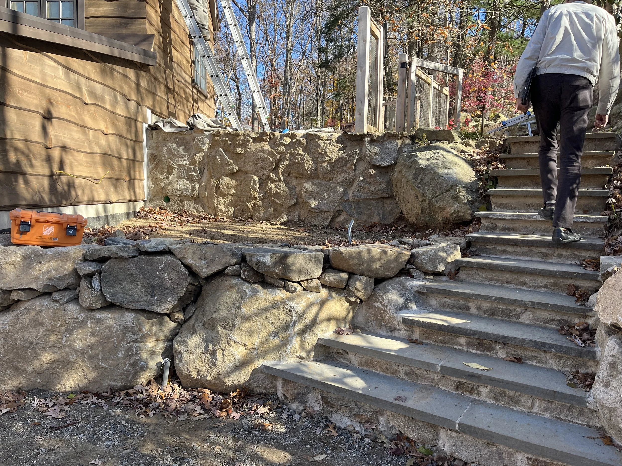 Masonry site walls & steps
