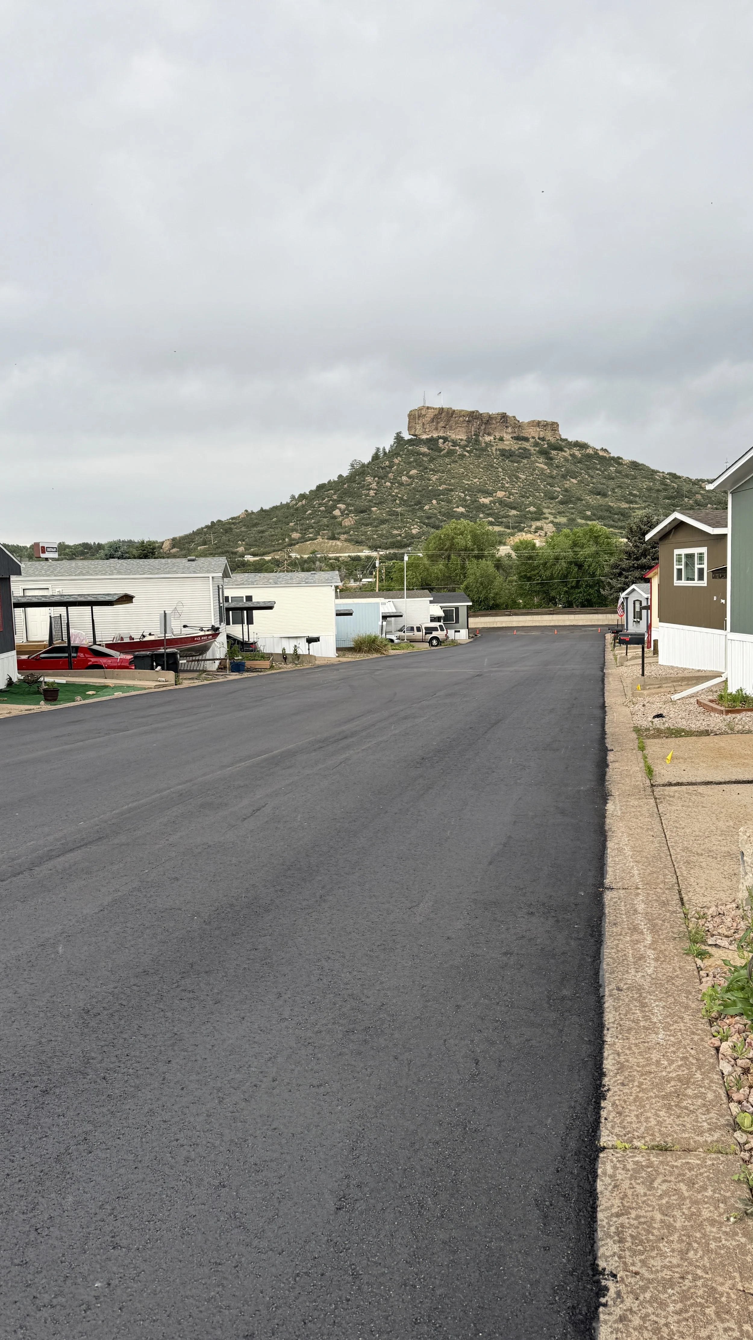 Asphalt resurfacing and paving services for the roads of Castle Rock, Colorado 