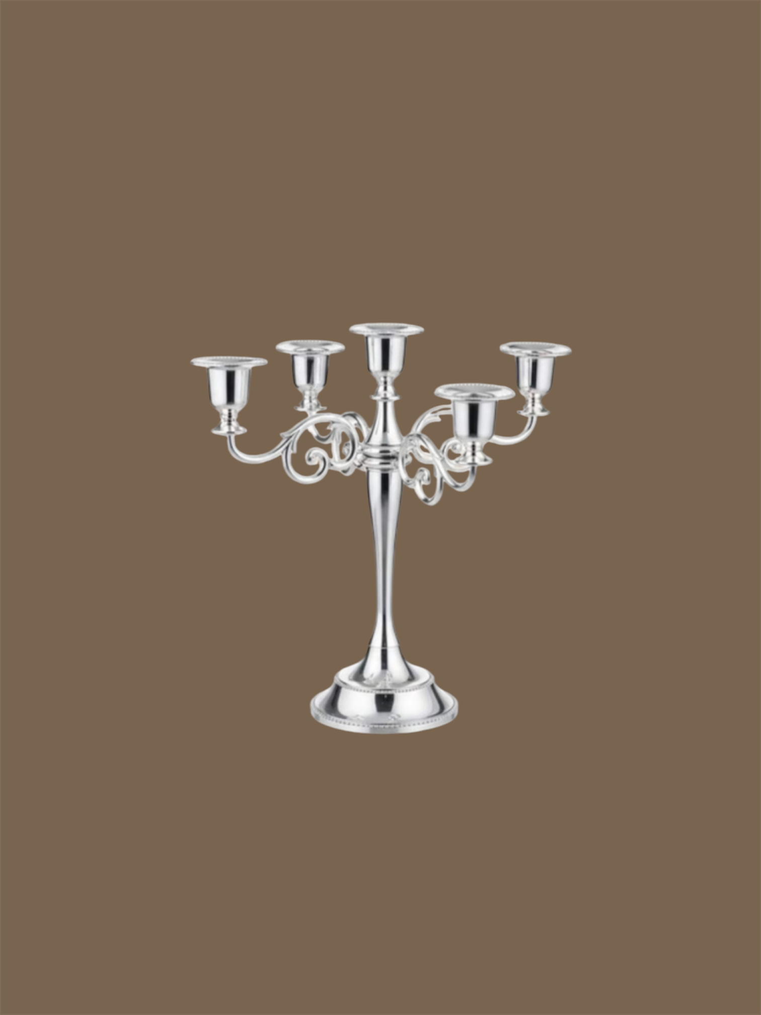 5 Arm Silver Candelabra