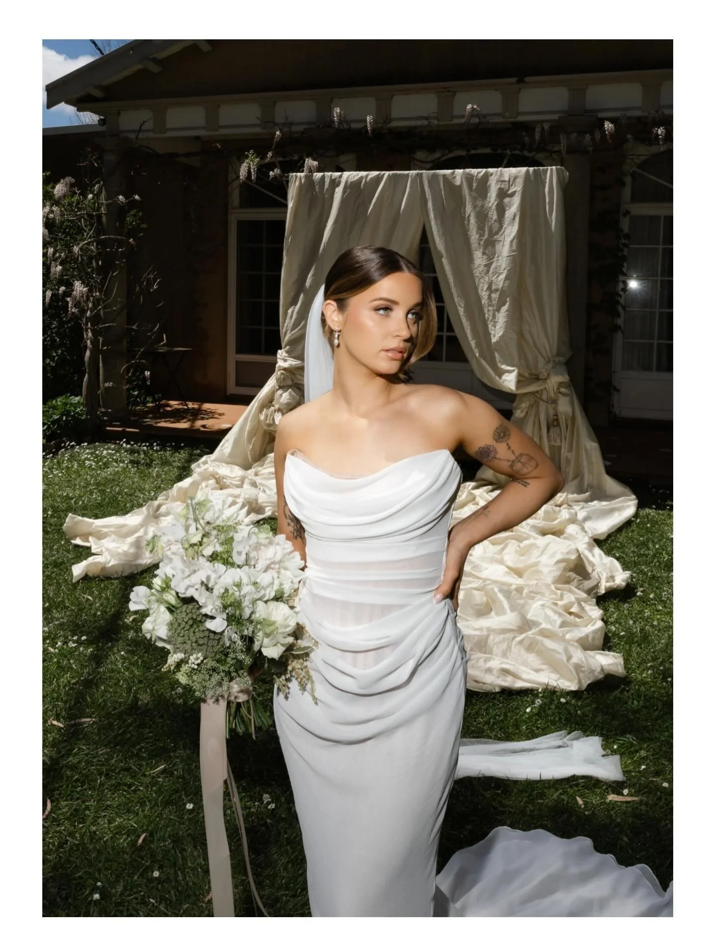 She really is the moment💍
Vendors as featured:
Styling/Textile/Planning: @satinbowevents 
Photography/Planning: @miaturner_photography 
Makeup: @samie_blush 
Hair: @ashairartistry 
Florals: @adelaideflowerhouse 
Gown 1: @leahdagloria 
Gown 2: @janeh