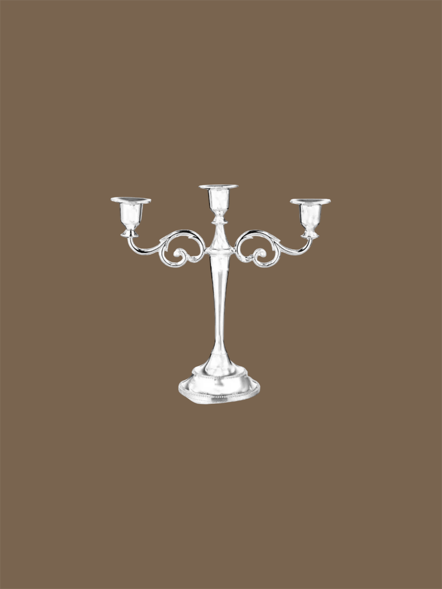 3 Arm Silver Candelabra