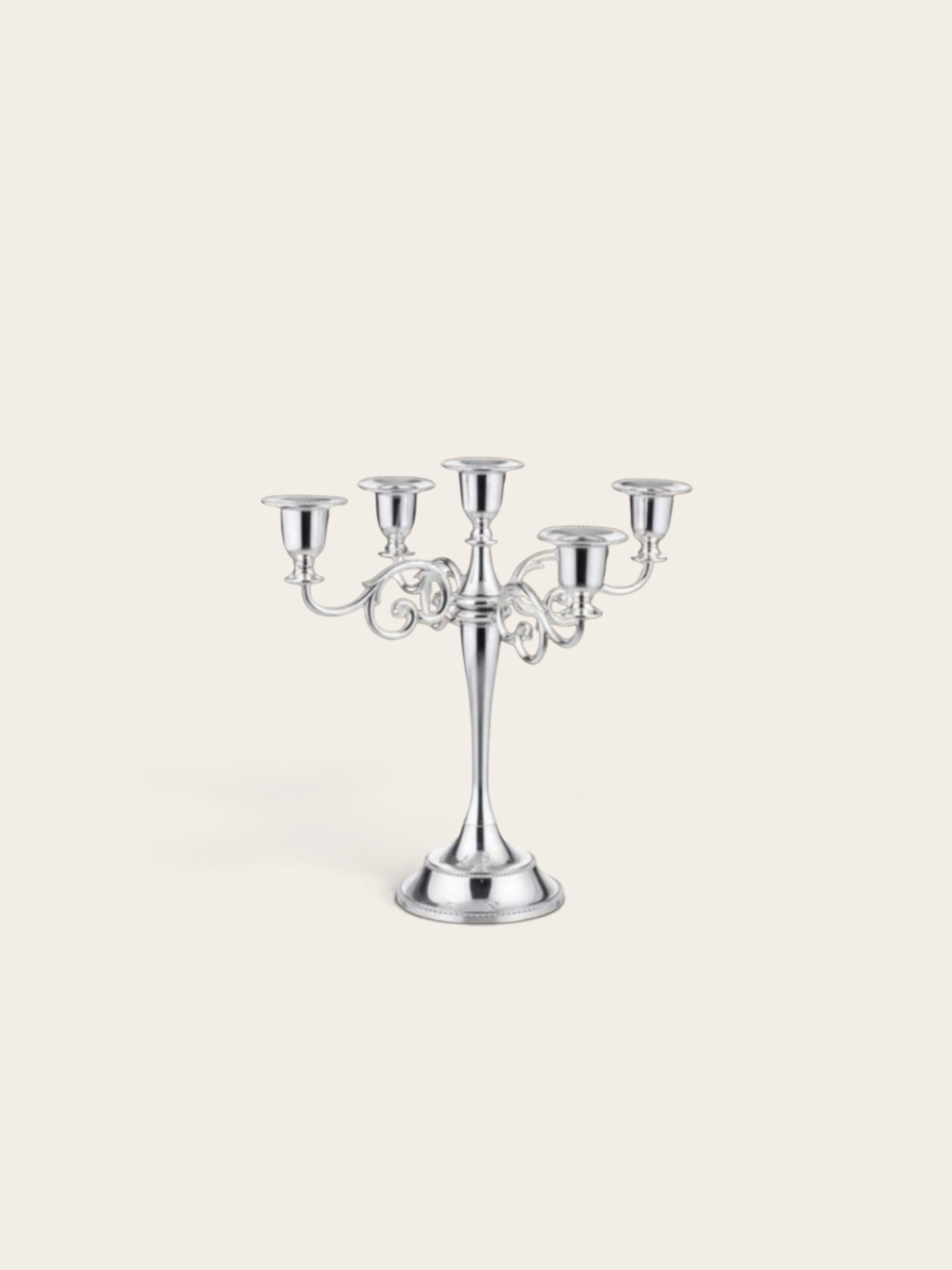 5 Arm Silver Candelabra